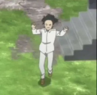 🖤 Norman The Promised Neverland Anime, The Promised Neverland, Norman, Rennen, Verängstigt whatsapp sticker