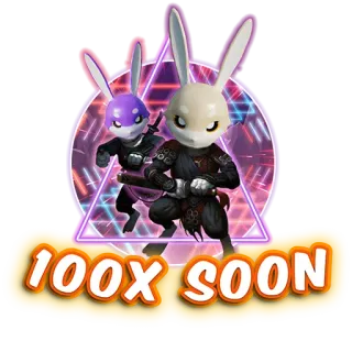 🤩 100X SOON кролик, ниндзя, катана, мультфильм, боец telegram sticker