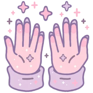 🔮 hands, stars, sparkles, magic, cute, pastel telegram sticker