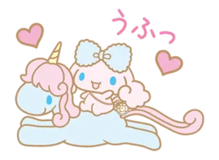 🦄 うれっ cute, unicorn, hearts, kawaii, pastel, character, sticker telegram sticker