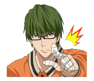 😡 Shintarō Midorima Kuroko's Basketball Anime, Baloncesto, Midorima, Deportes telegram sticker