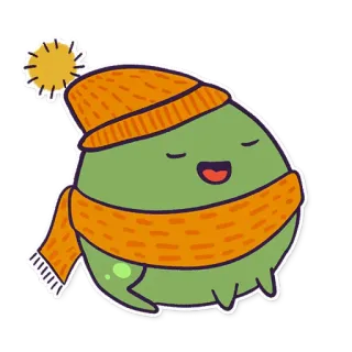 🍁 Blob, Musim dingin, Syal, Topi, Lucu, Kartun whatsapp sticker