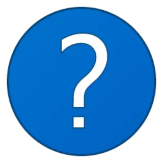 💾 signo de interrogación, azul, símbolo, signo, icono telegram sticker