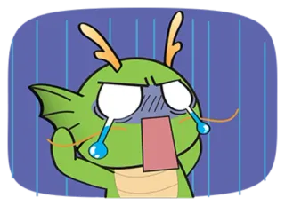 😱 Kartun, Sedih, Menangis, Naga, Anime, Hijau telegram sticker