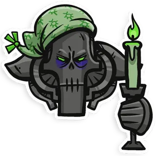 🌙 Schädel, Kerze, Pirat, gruselig, düster telegram sticker