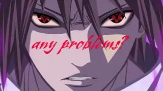 😠 any problems? anime, manga, question, challenge, face telegram sticker