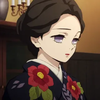 🔪 Anime, Phụ nữ, Kimono, Hoa, Minh họa whatsapp sticker