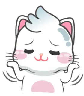 🙄 cat, cute, animal, sticker, white, cartoon telegram sticker