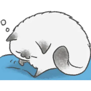 🥱 kat, slapen, schattig, dier, huisdier, tekening, cartoon whatsapp sticker