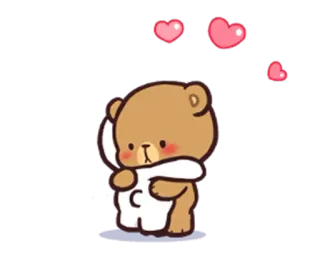 ❤️ bear, love, cute, hearts, cartoon telegram sticker