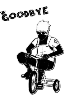 😎 Goodbye cartoon, character, tricycle, goodbye telegram sticker