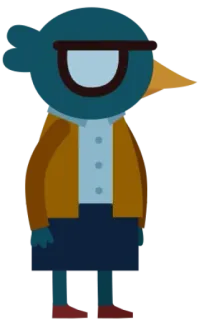 😤 Gregg Lee Night in the Woods Night in the Woods, Gregg, antropomórfico, desenho animado, personagem, pássaro whatsapp sticker