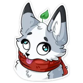 🤤 lis, zwierzę, słodki, szalik, kreskówka, naklejka telegram sticker