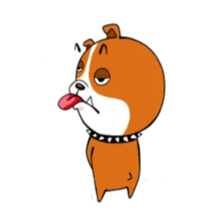 😛 cane, cartone animato, animale, animale domestico, annoiato telegram sticker
