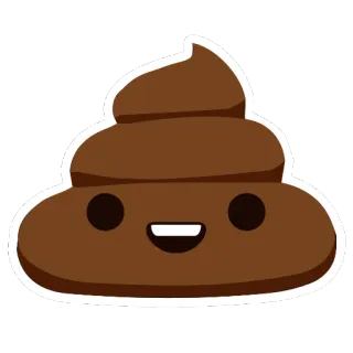 😀 caca, emoji, mignon, drôle, marron, dessin animé, souriant, kawaii telegram sticker
