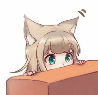 🧡 Anime, Kocia dziewczyna, Kawaii, Słodkie, Manga, Grafika cyfrowa, Ilustracja telegram sticker