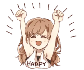 😊 HAPPY happy, celebration, joyful, anime, cartoon telegram sticker