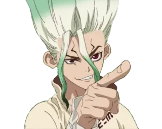 👆 Senku Ishigami Dr. Stone Anime, Aufkleber, Cartoon, Senku Ishigami, Dr. Stone telegram sticker