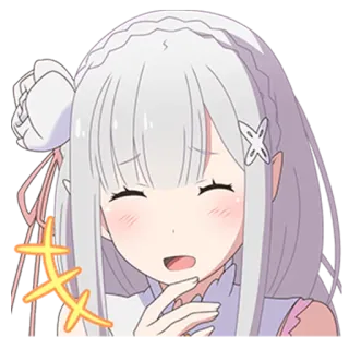 😂 Emilia Re:Zero Anime, Imut, Kawaii, Gadis, Emosi, Karakter, Re Zero, Magis telegram sticker