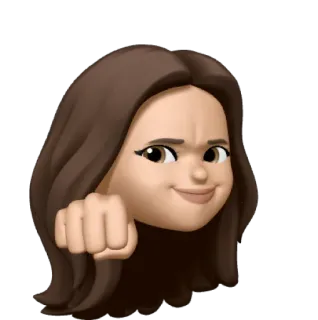 👊 soco, mulher, brava, emoji, desenho animado telegram sticker