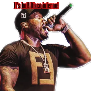 🎤 50 Cent It's hot! Disco inferno! muziek, rapper, disco, inferno, 50 Cent telegram sticker