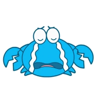 😭 krabbe, weinend, traurig, blau, cartoon, emoji, sticker whatsapp sticker
