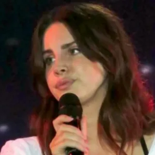 🍒 Lana Del Rey singer, woman, microphone, performer, music telegram sticker