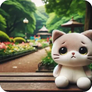 💙 кот, плюш, мягкая игрушка, милый, каваий, игрушка, аниме telegram sticker