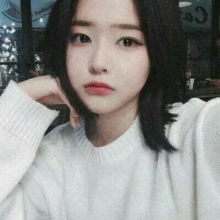 🥂 ragazza, donna, ritratto, maglione, asiatica, coreana whatsapp sticker