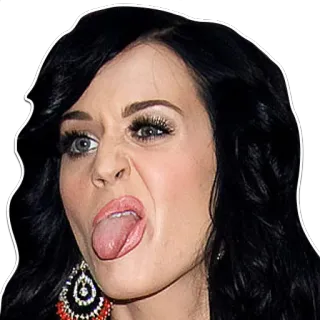😜 Katy Perry chanteuse, célébrité, pop star, femme, tire la langue, drôle de tête whatsapp sticker