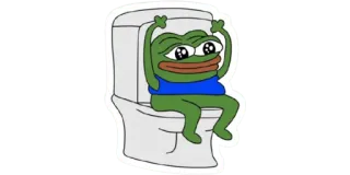 🙂 Pepe the Frog pepe, sapo, vaso sanitário, meme, adesivo telegram sticker
