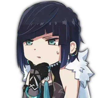 🤔 Yelan Genshin Impact Anime, Gra wideo, Postać, Kobieta, Yelan, Genshin Impact telegram sticker