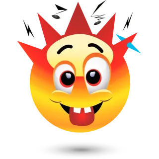 💥 Emoji, Uśmieszek, Kreskówka, Śmieszne, Głupie, Wyrażenie, Twarz telegram sticker