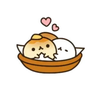 🍥 kawaii, słodkie, miłość, serca, mochi, pieróg telegram sticker