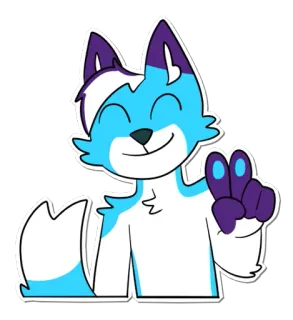 ✌ binatang, berbulu, perdamaian, rubah, kartun whatsapp sticker