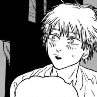 🔪 Denji Chainsaw Man Anime, Manga, Chainsaw Man, Denji, Schwarzweiß whatsapp sticker