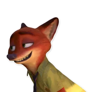 😏 Nick Wilde Zootopia zorro, dibujos animados, animal, zootopia, nick wilde, disney telegram sticker