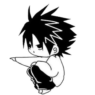 👆 L Lawliet Death Note Anime, Death Note, L Lawliet, Manga, Detektiv, Cartoon telegram sticker