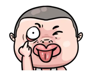 😜 Dibujos animados, Ofensivo, Dedo corazón, Gesto, Divertido, Pegatina whatsapp sticker