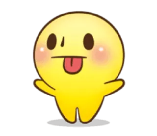 😛 Emoji, Kreskówka, Żółty, Wystawianie języka, Słodki, Szczęśliwy, Rumieniec whatsapp sticker