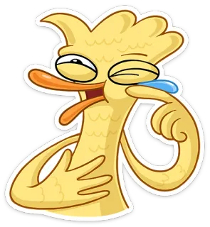 😆 pato, dibujo animado, emoji, animal, pegatina, divertido, mono, amarillo whatsapp sticker