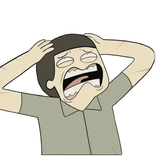 😂 stressato, frustrato, panico, cartone animato, emozione telegram sticker