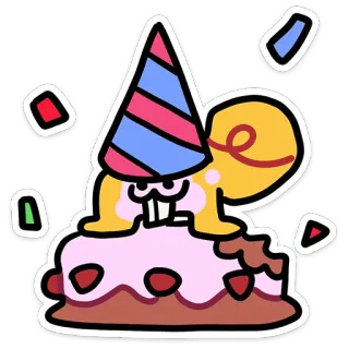 🎂 Kuchen, Party, Feier, Geburtstag, Tier telegram sticker