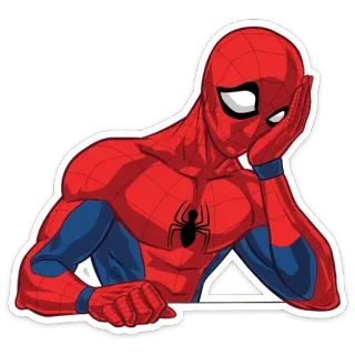 🤦‍♂️ Spider-Man Spider-Man, marvel, superhero, comic book, character, red and blue, cartoon telegram sticker