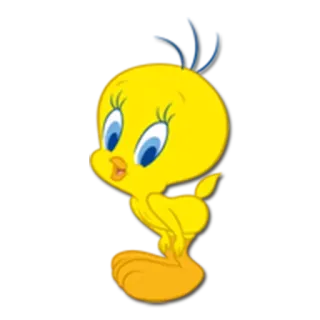 😛 Tweety Bird Kreskówka, Ptak, Tweety, Żółty, Warner Bros, Animacja telegram sticker