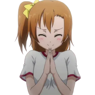 🙏 애니메이션, 소녀, 귀여운, 행복한, 캐릭터, 러브라이브 telegram sticker