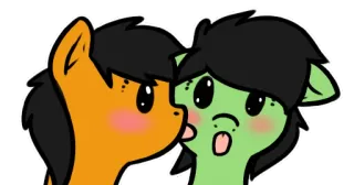 💛 小马, 卡通, 亲吻, 可爱, 友谊, 动物, 贴纸 telegram sticker