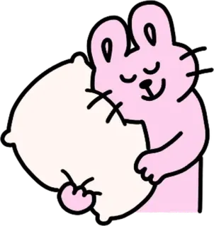 💬 토끼, 수면, 베개, 귀여운, 휴식, 휴식, 동물 whatsapp sticker