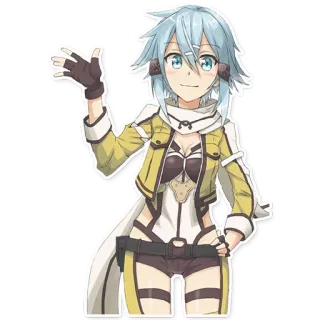 🖐 Sinon Sword Art Online 애니메이션, 소녀, 캐릭터, 시논, 소드 아트 온라인 telegram sticker