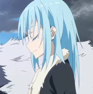 💎 Rimuru Tempest That Time I Got Reincarnated as a Slime Anime, Isekai, Slime, Capelli blu, Rimuru telegram sticker